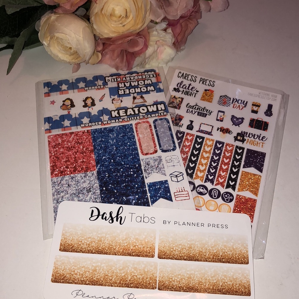 WONDER WOMAN LEGENDARY KIT Stickers Caress Press Witching Hour Planner set